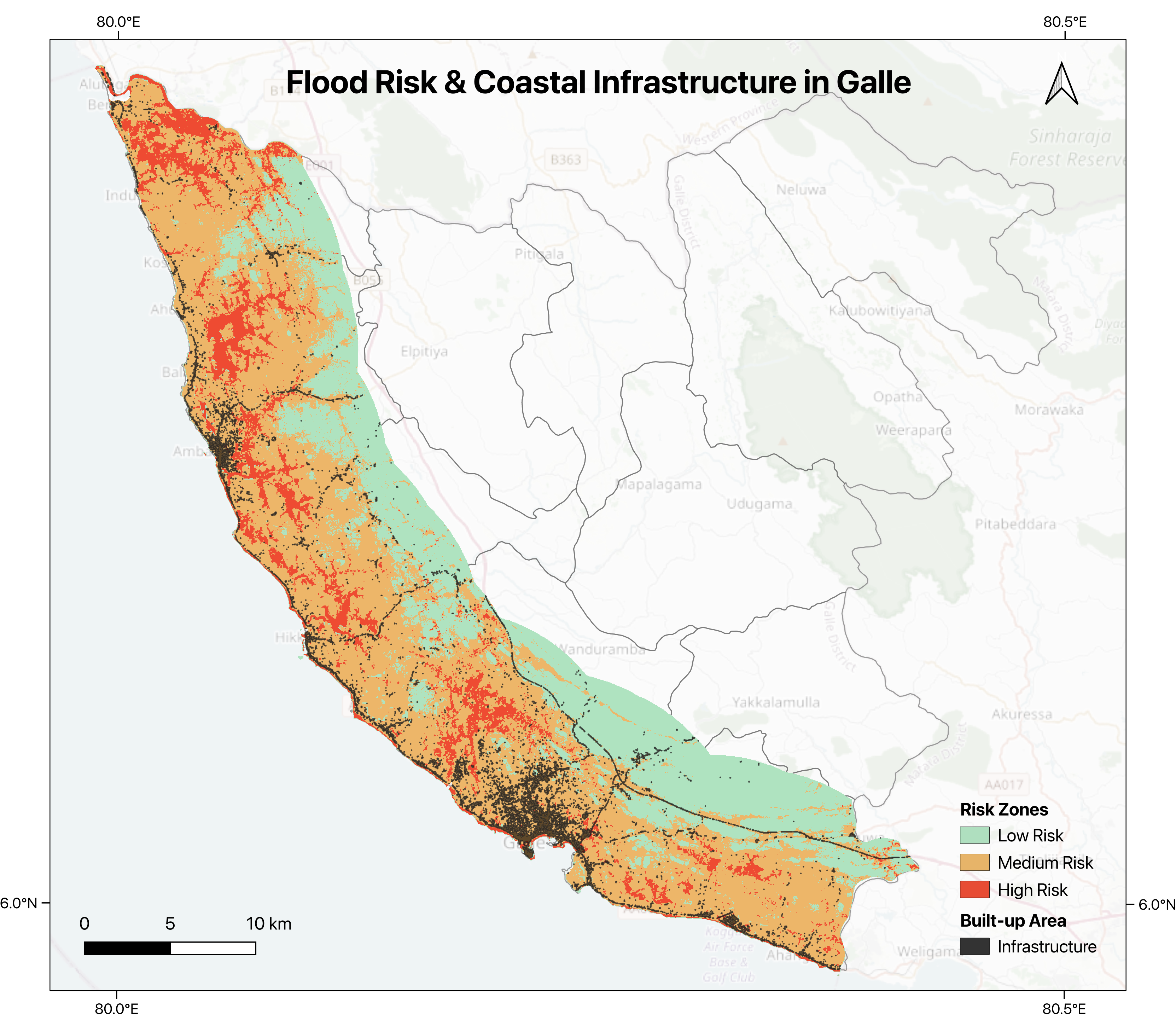 Flood risk and coastal infrastructure in Galle